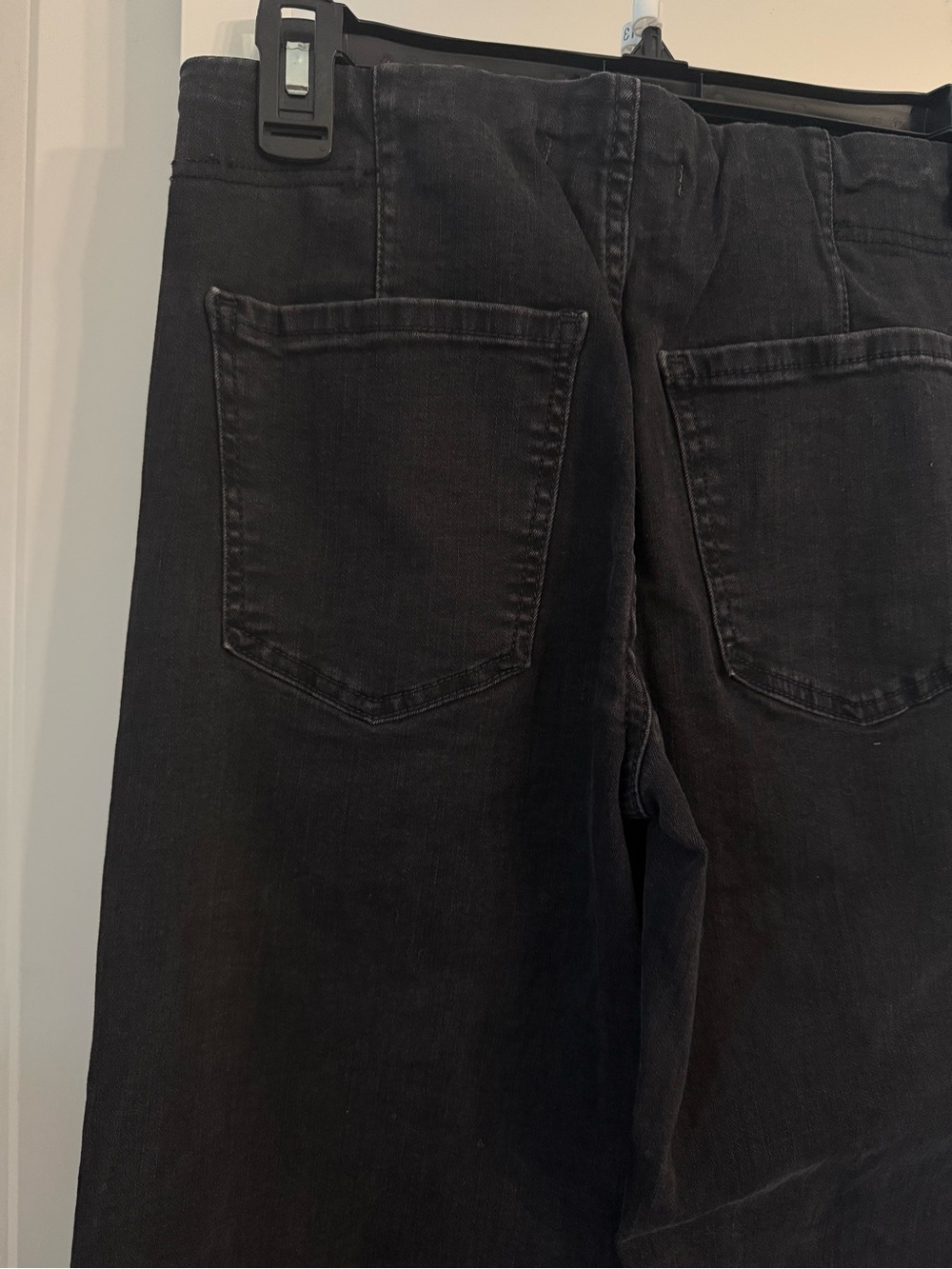 Free People Black Extreme Flare Jeans Raw Hem - Picture 5 of 6